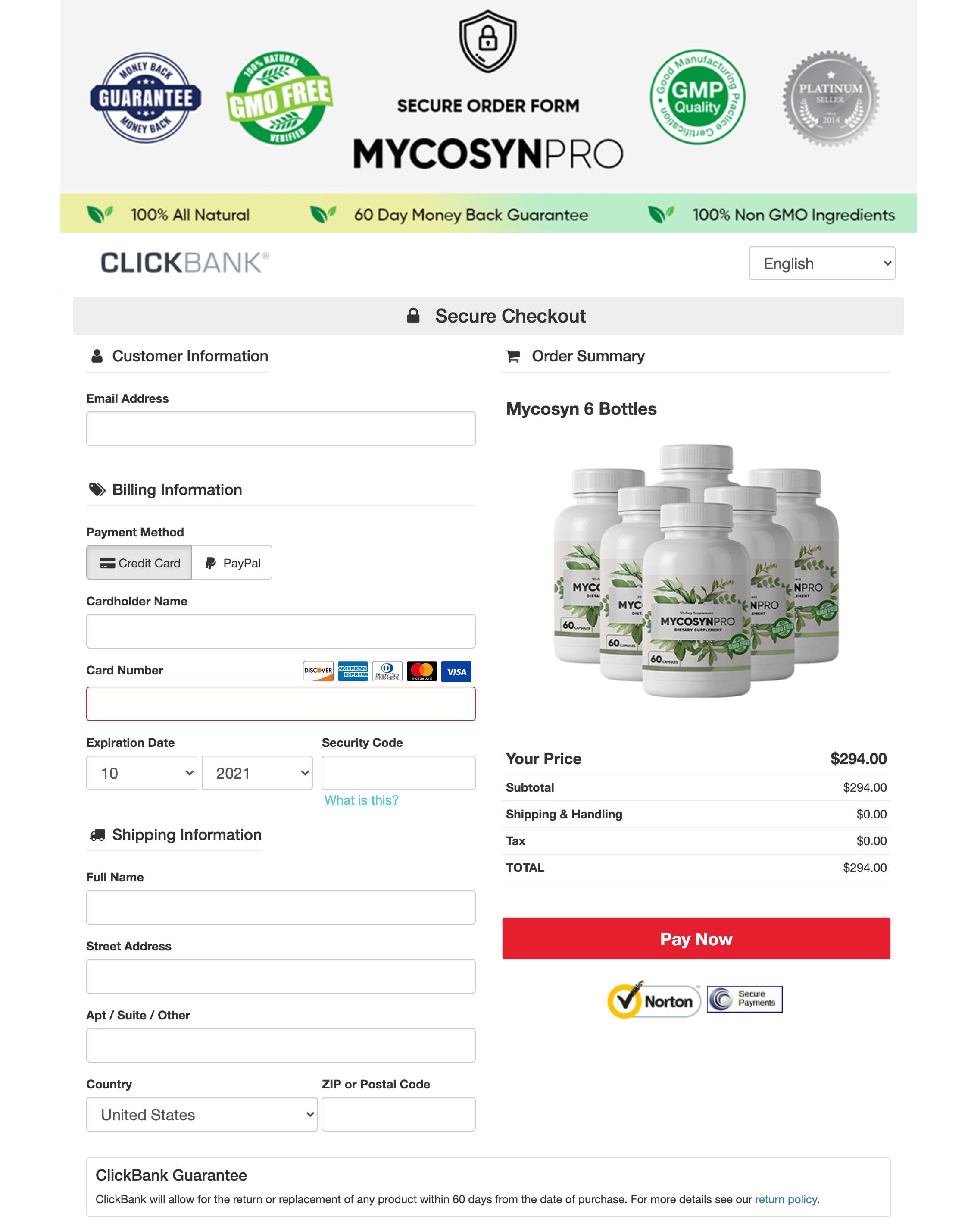 Mycosyn Pro Order Page